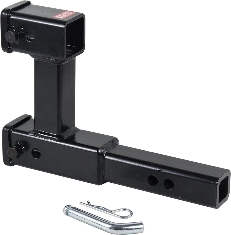 REYSUN 864131 Dual Hitch Receiver with 7-1/2 inch Rise/Drop, Receiver Hitch Extension with Hitch Pin & Clip, Fits 2 inch Hitch Receiver - Image 2